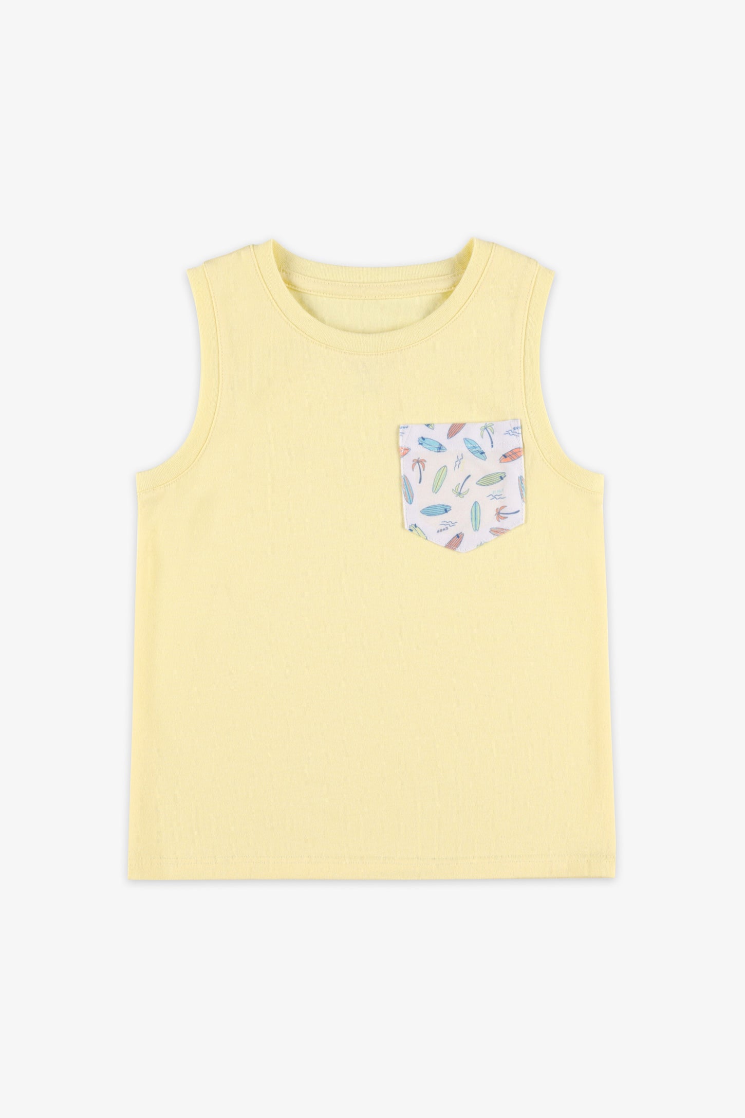 Camisole col rond coton, 2/20$ - Enfant garçon && JAUNE