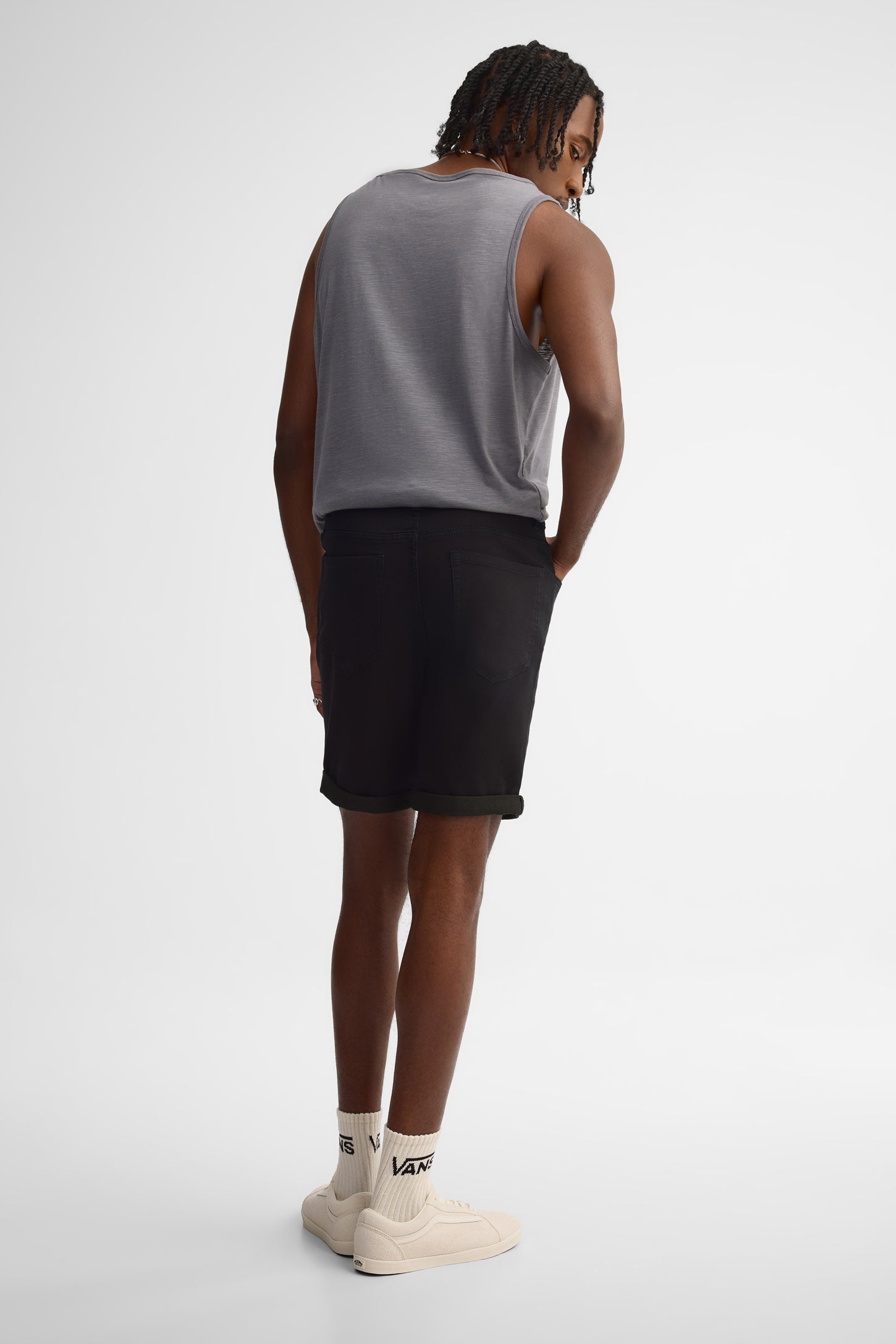 Short en jeans - Homme && DENIM NOIR