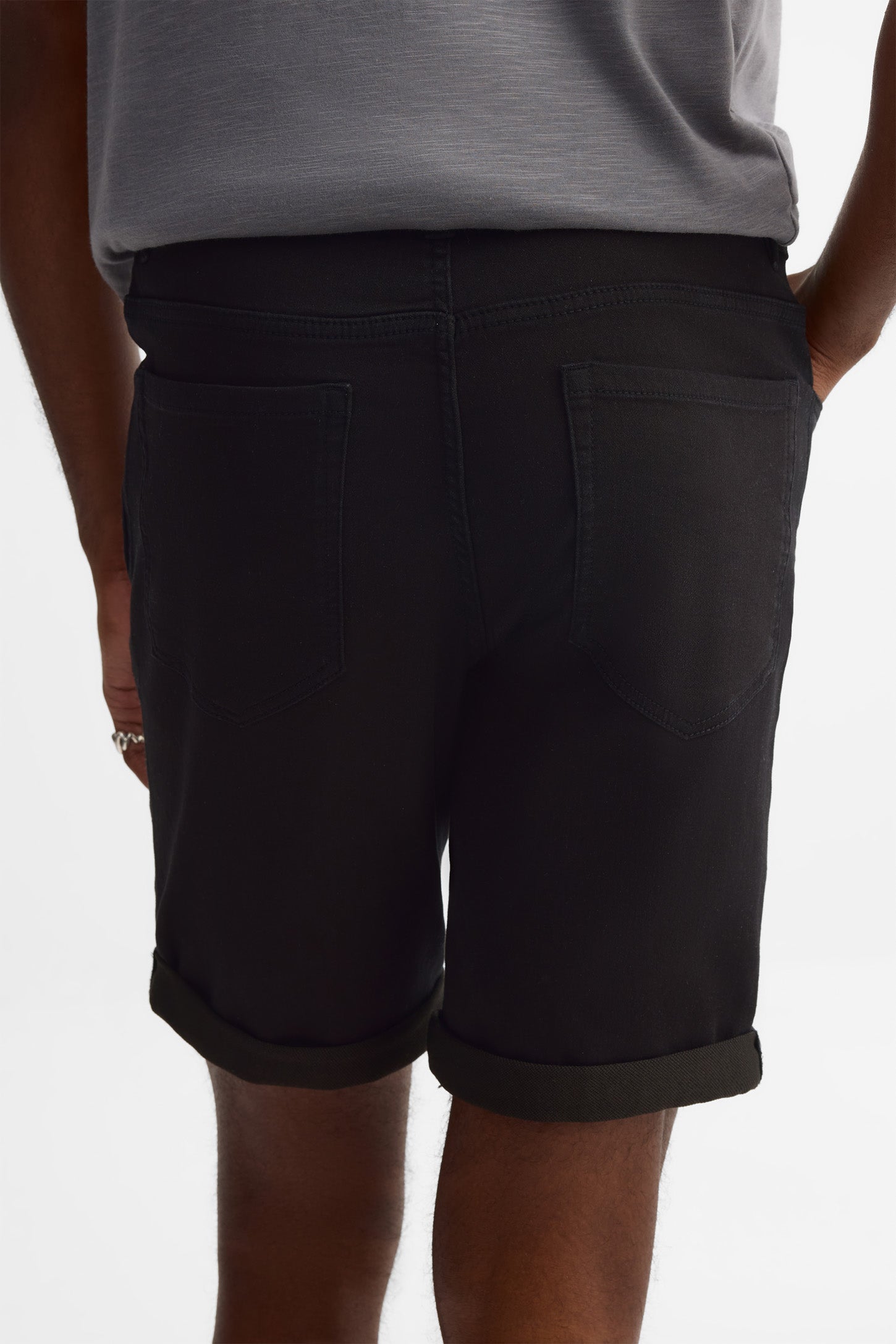 Short en jeans - Homme && DENIM NOIR