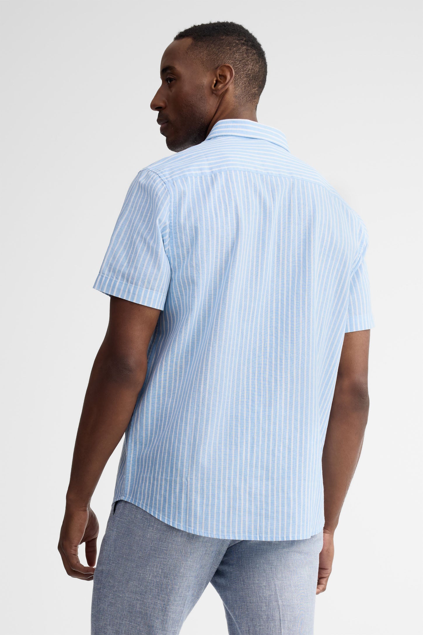Chemise manches courtes imprimée - Homme && BLEU MULTI