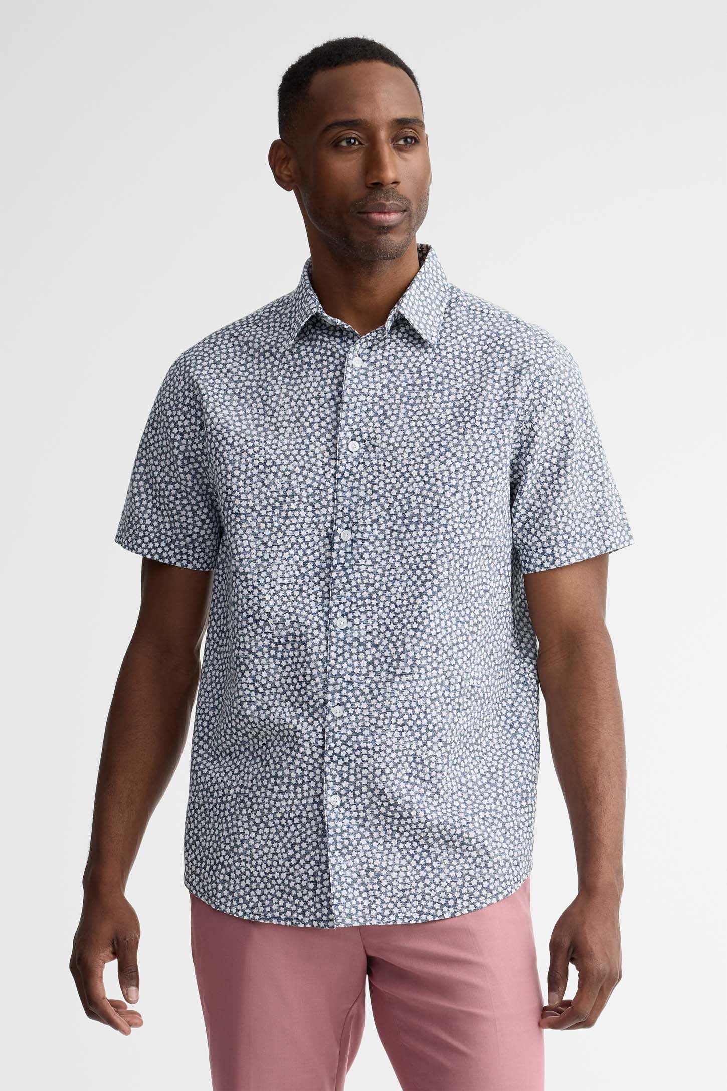 Chemise manches courtes imprimée - Homme && MARIN/MULTI