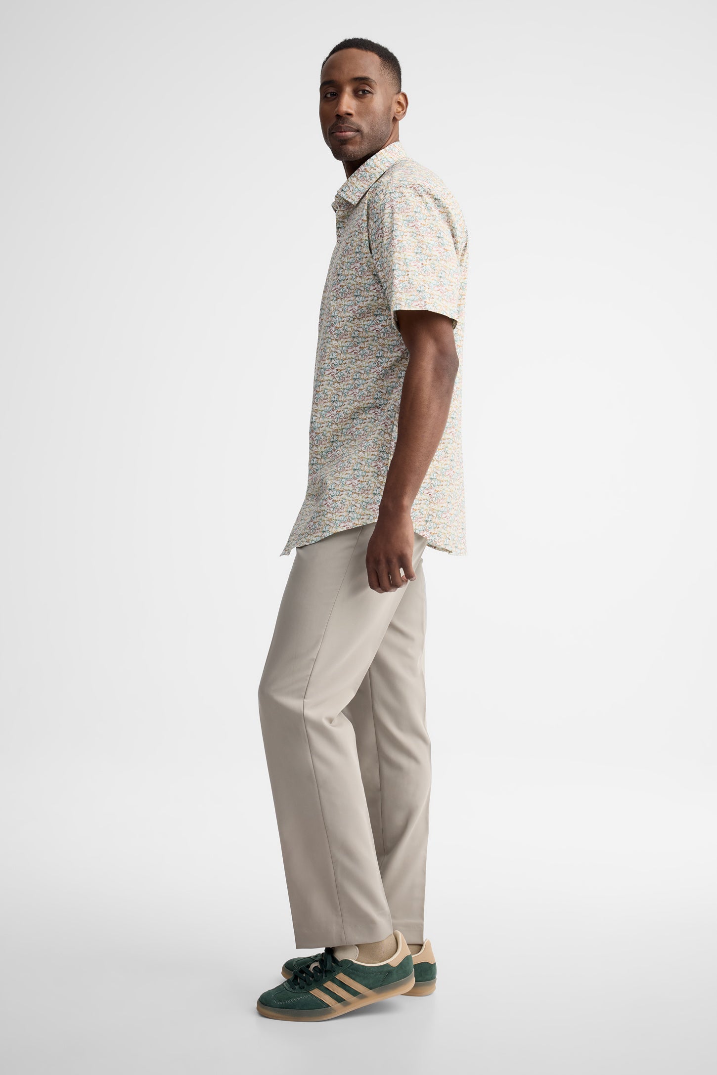Chemise manches courtes coupe ajustée coton - Homme && MULTI