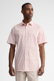 Chemise manches courtes coupe ajustée coton - Homme && ROSE MULTI