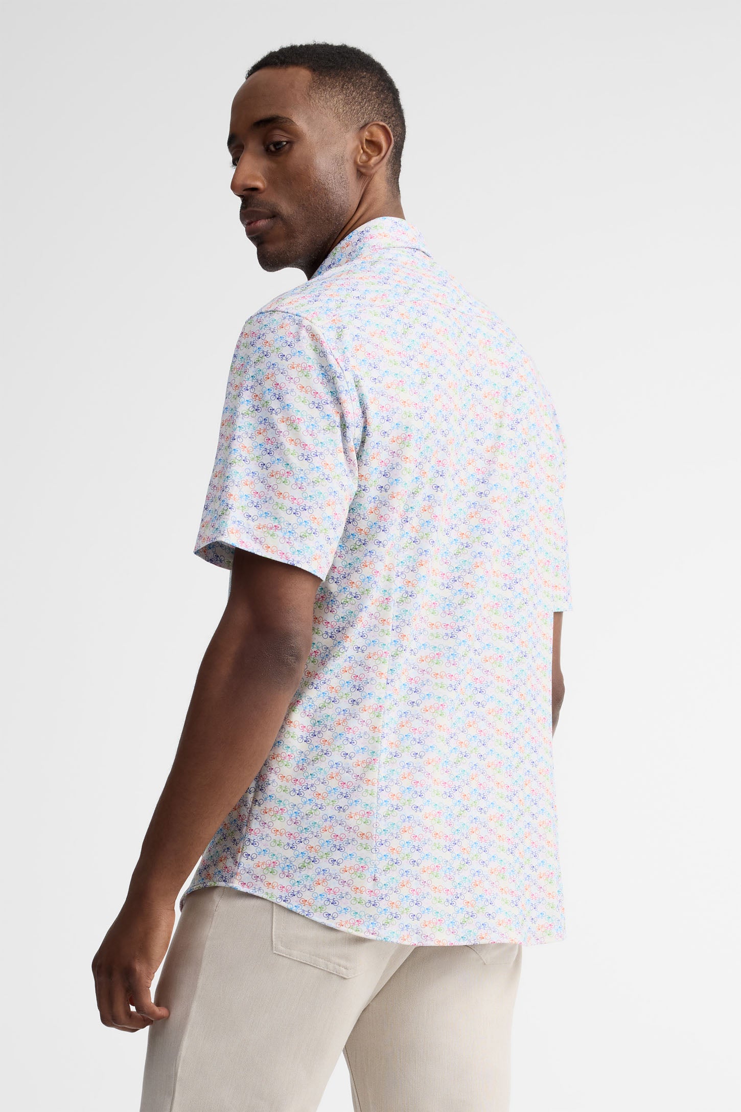 Chemise manches courtes coupe ajustée - Homme && MULTICOLORE