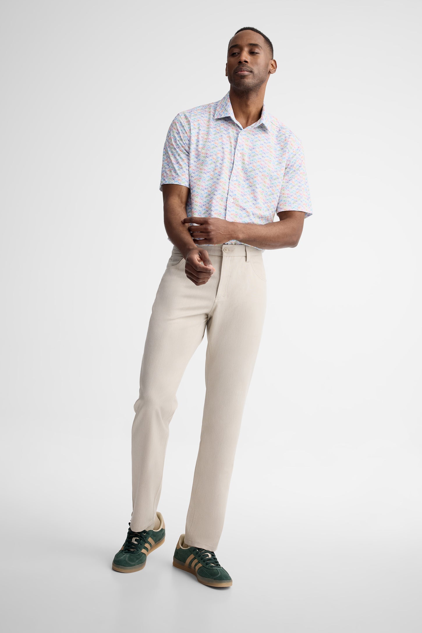 Chemise manches courtes coupe ajustée - Homme && MULTICOLORE