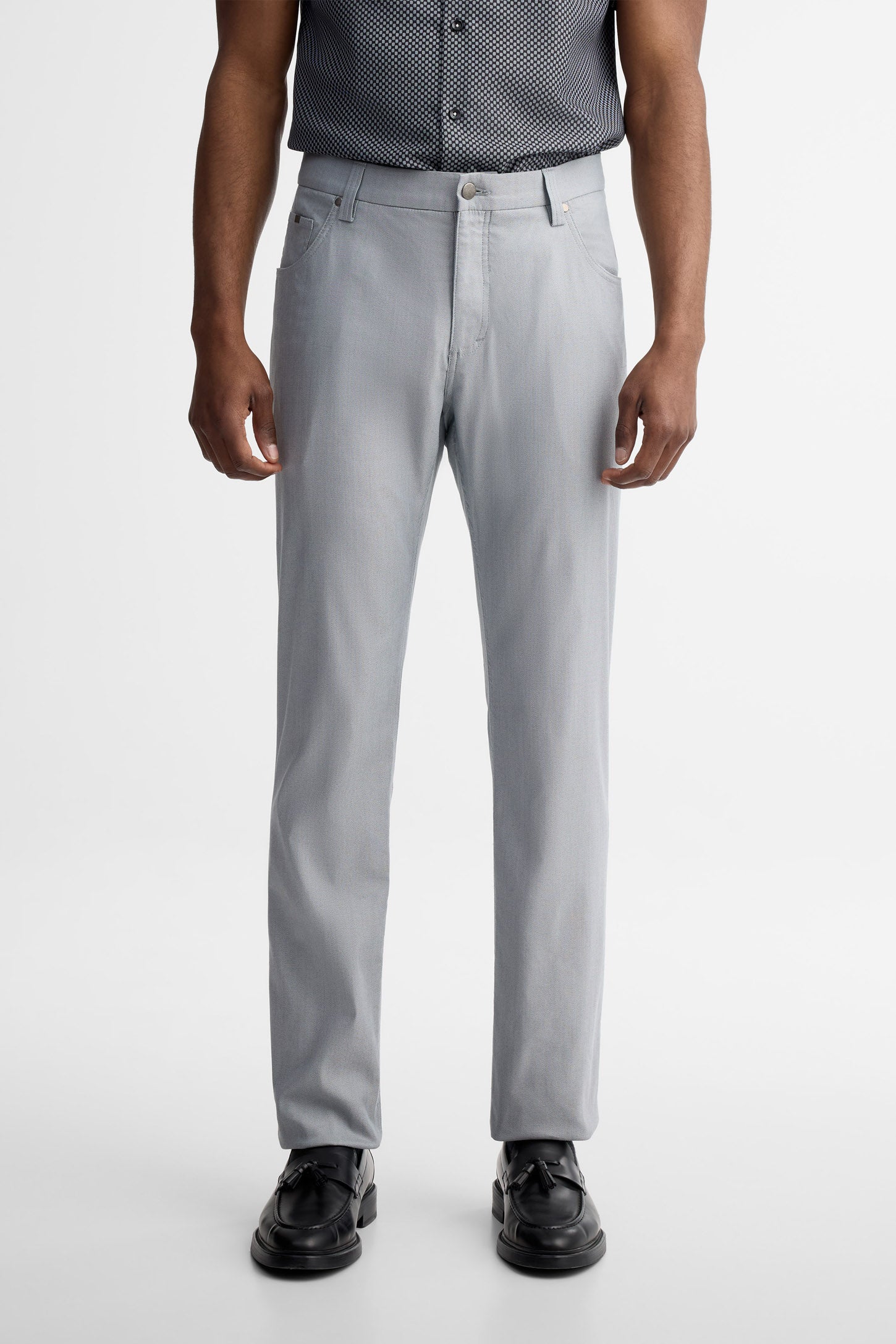 Pantalon coupe semi-ajustée habillé - Homme && GRIS PALE