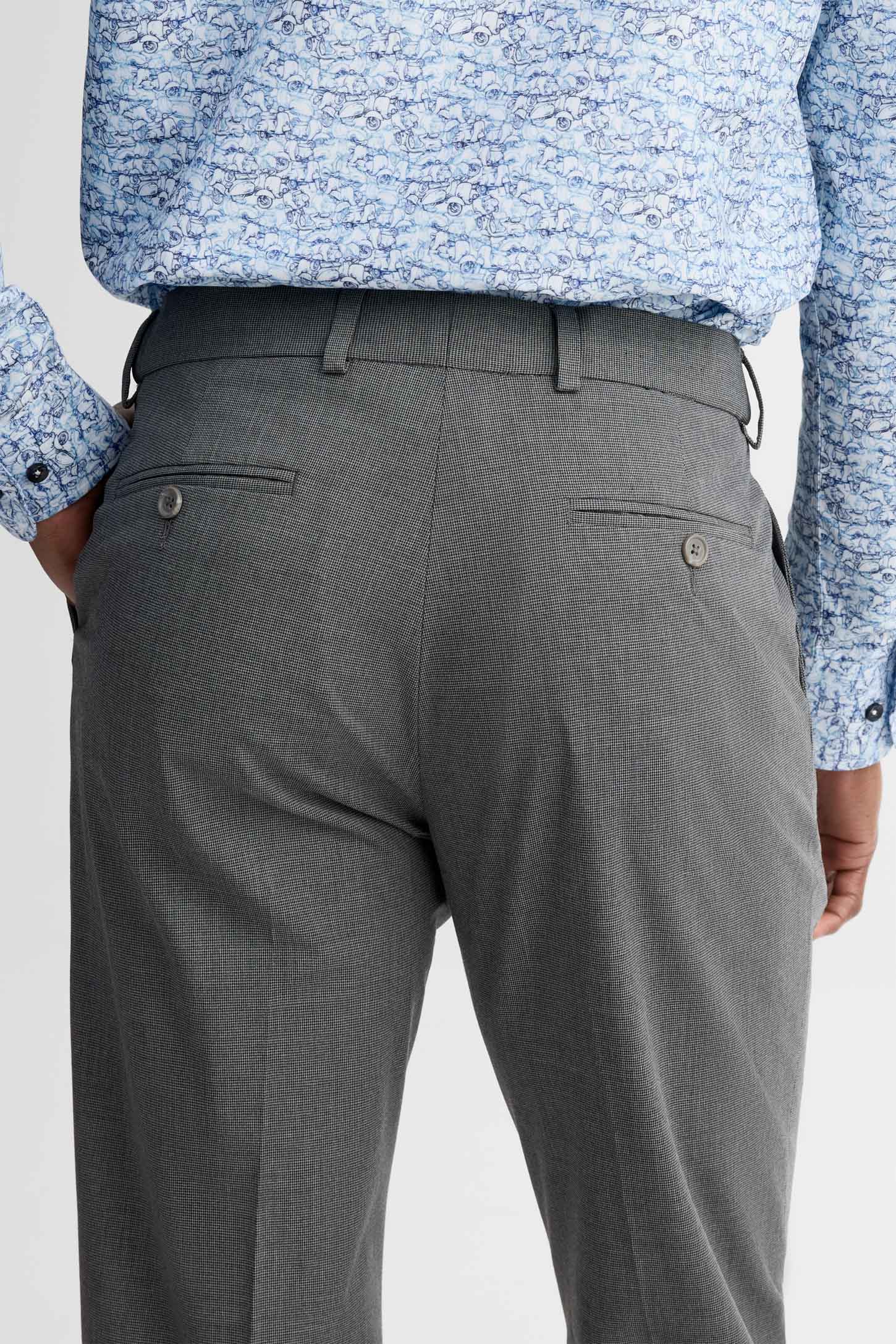 Pantalon coupe régulière pied-de-poule - Homme && NOIR