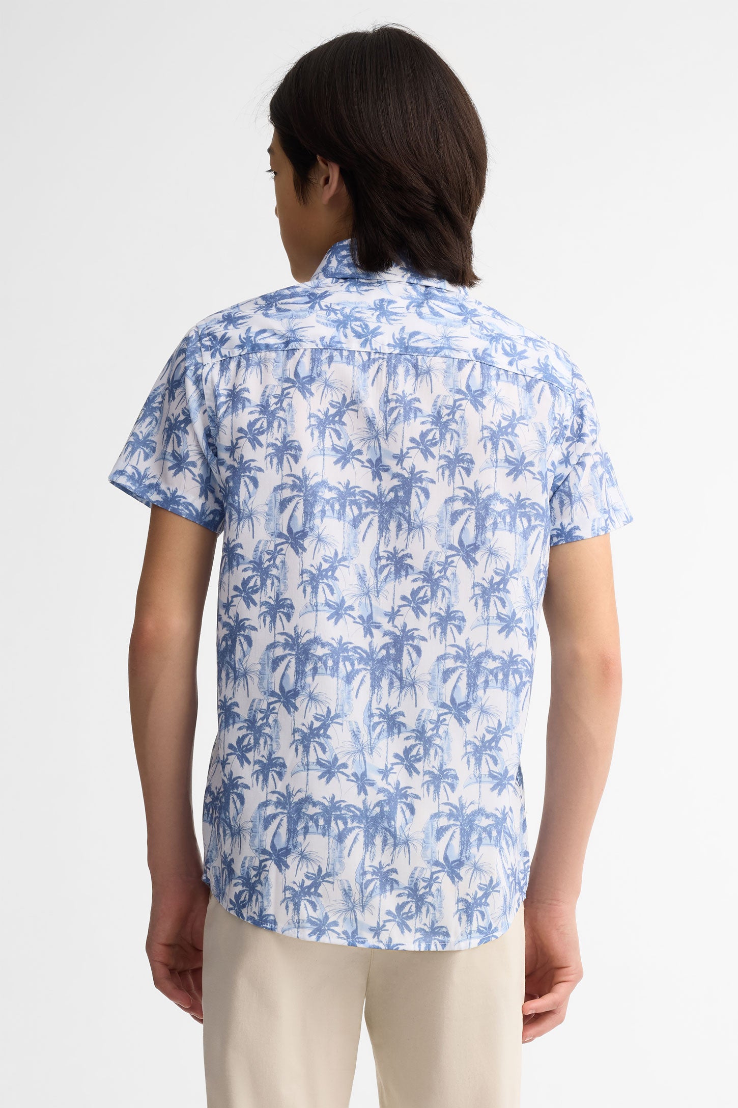 Chemise manches courtes coton - Ado garçon && BLEU