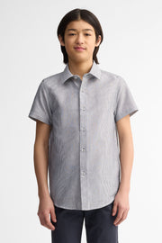 Chemise manches courtes coton - Ado garçon && GRIS