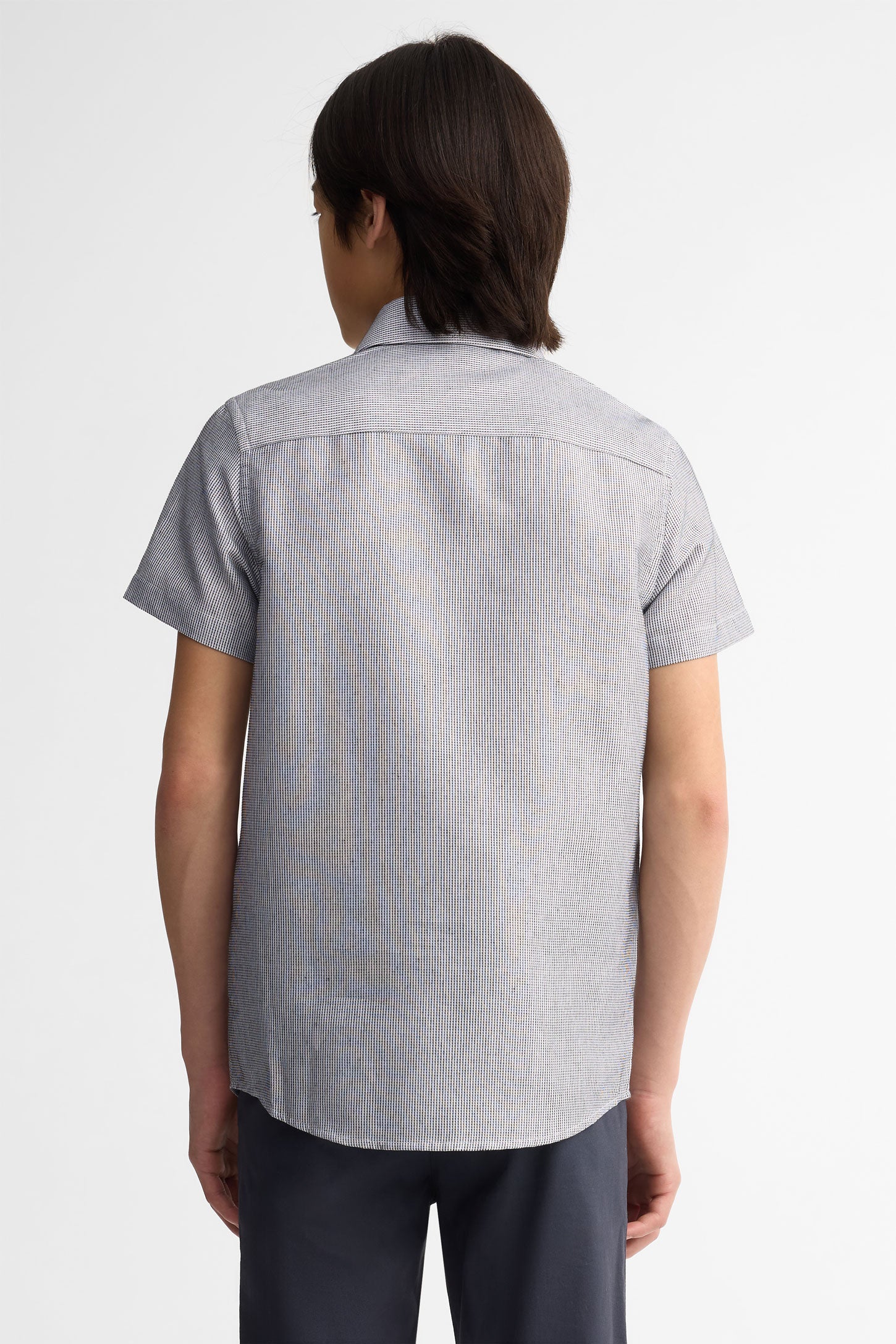 Chemise manches courtes coton - Ado garçon && GRIS