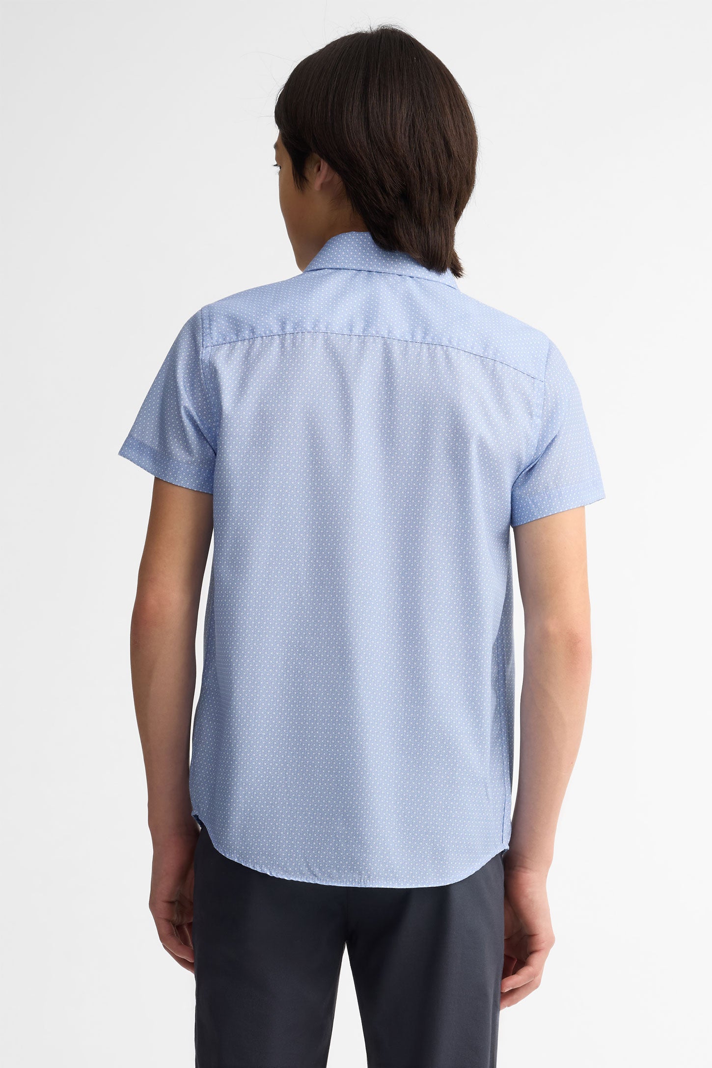 Chemise manches courtes coton - Ado garçon && BLEU