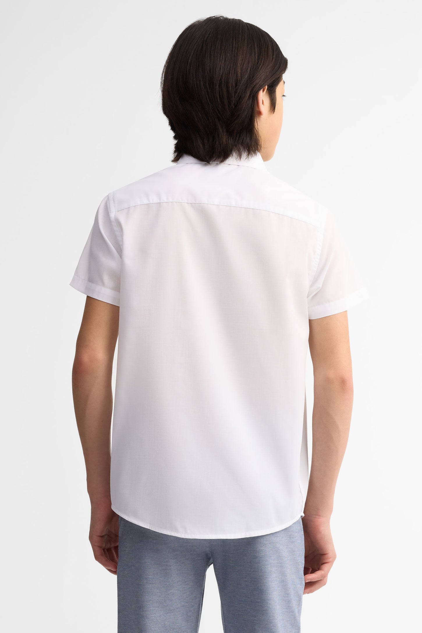Chemise en coton à manches courtes - Ado garçon
 && BLANC