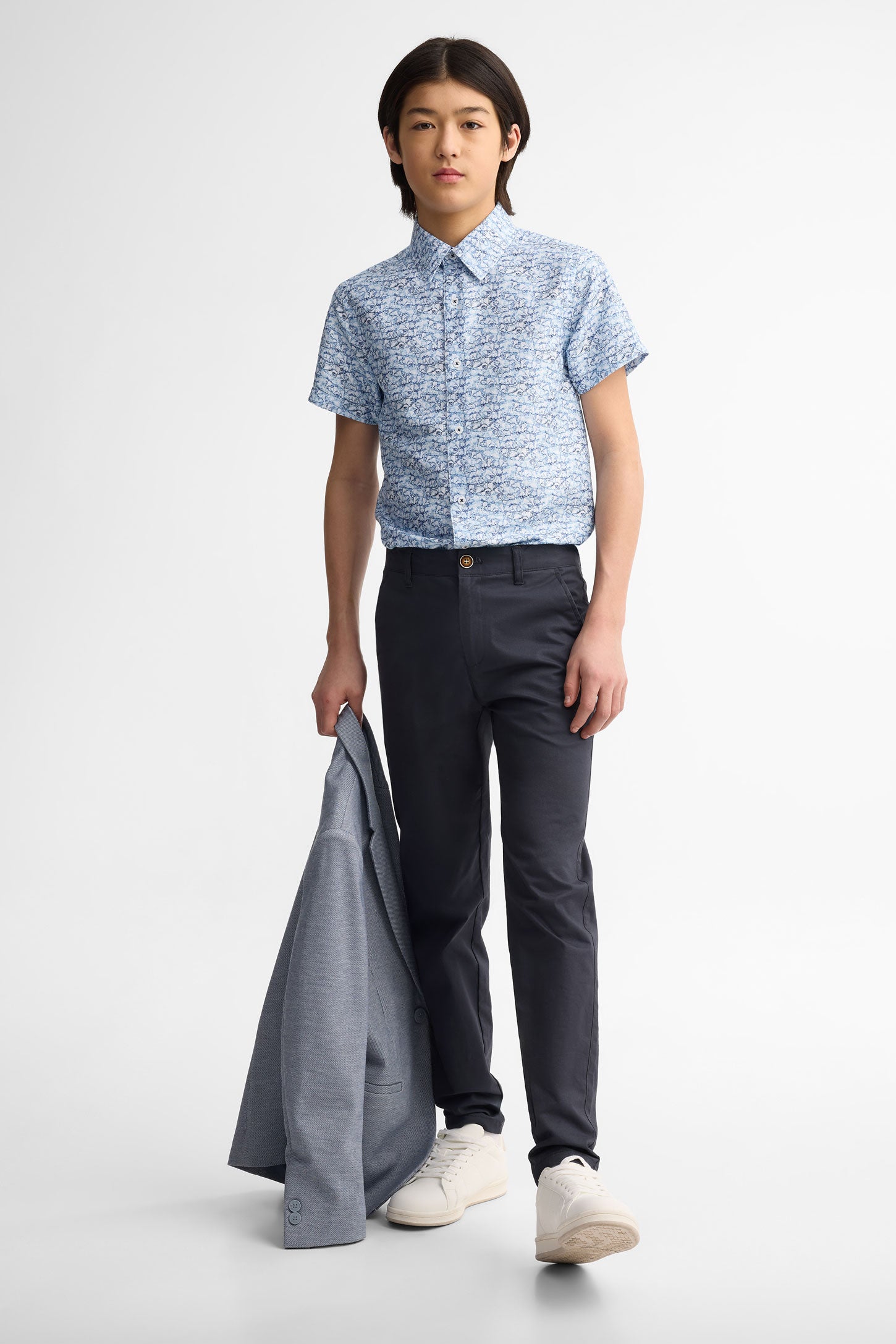 Chemise manches courtes coton - Ado garçon && BLEU