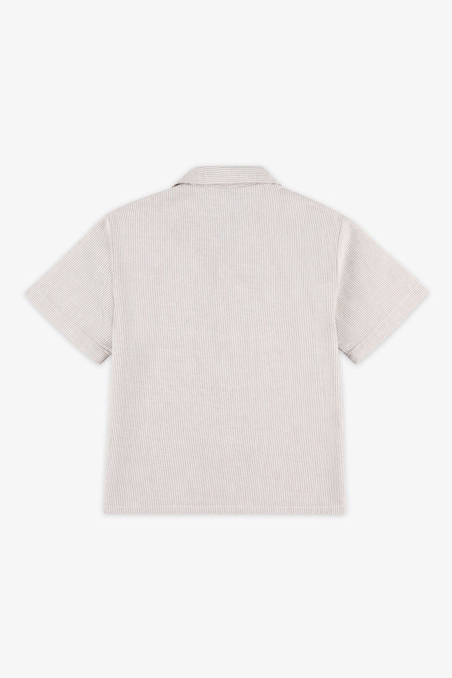 Chemise manches courtes rayée - Enfant garçon && BLANC CASSÉ