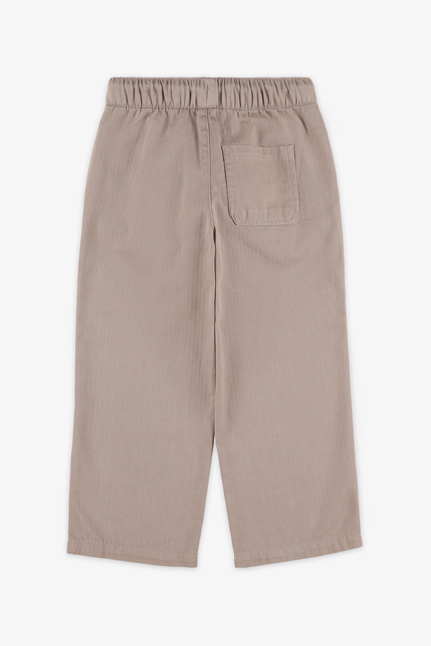 Pantalon jambe large taille élastique - Enfant garçon && TAUPE