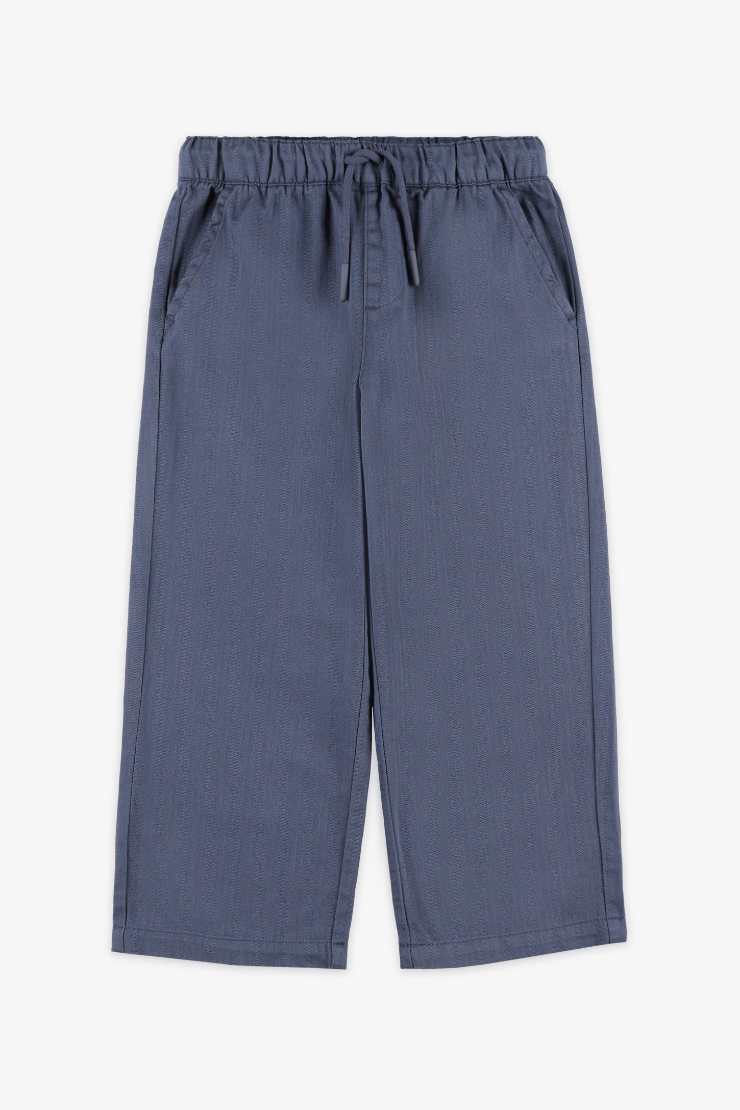 Pantalon jambe large taille élastique - Enfant garçon && INDIGO