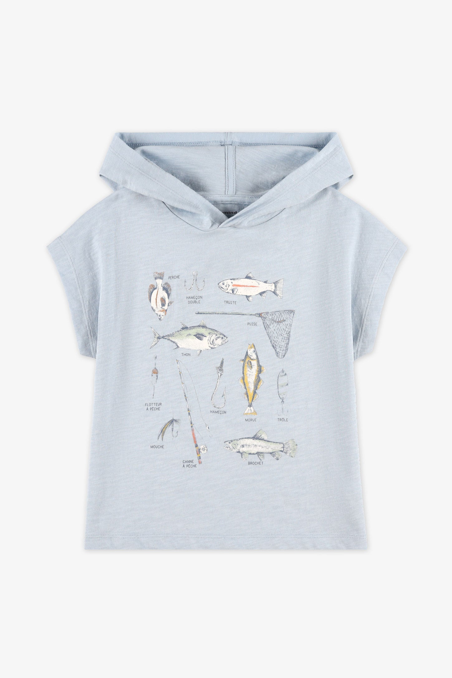 T-shirt à capuchon coton - Enfant garçon && BLEU PALE