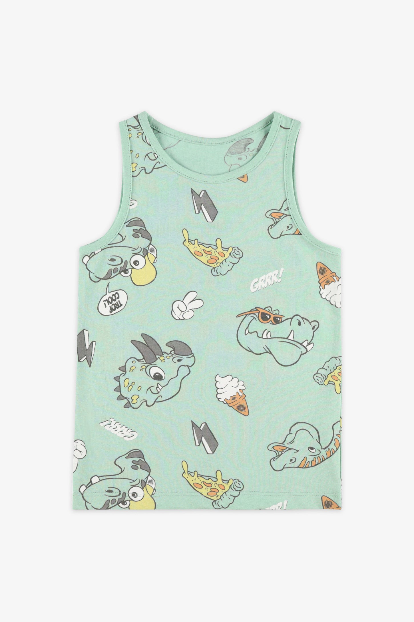 Camisole col rond coton, 2/20$ - Enfant garçon && VERT