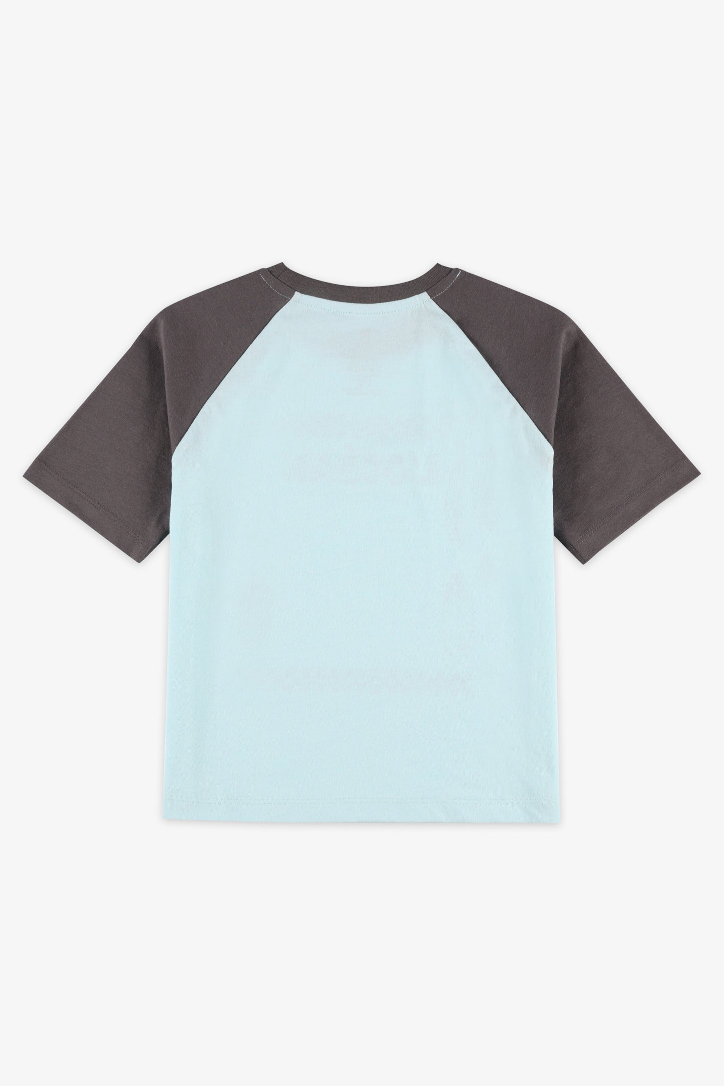 T-shirt col rond coton, 2/20$ - Enfant garçon && TURQUOISE