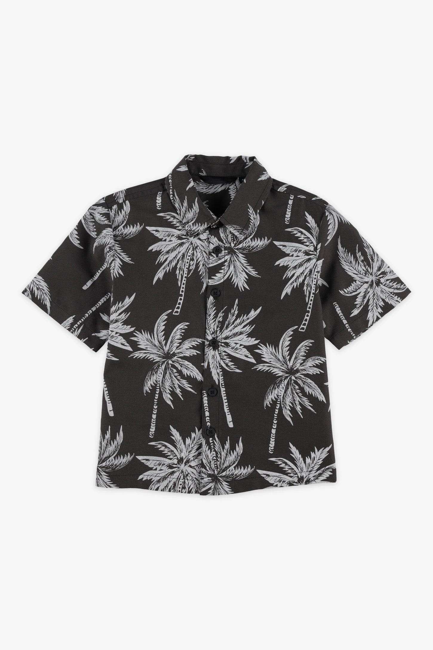 Chemise manches courtes imprimée - Enfant garçon && NOIR