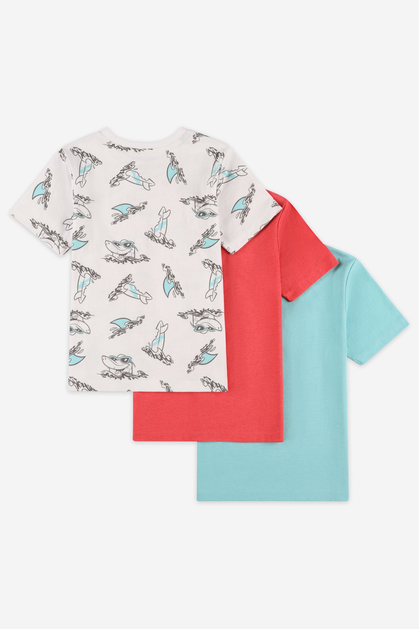Lot de 3 t-shirts coton - Enfant garçon && BLANC