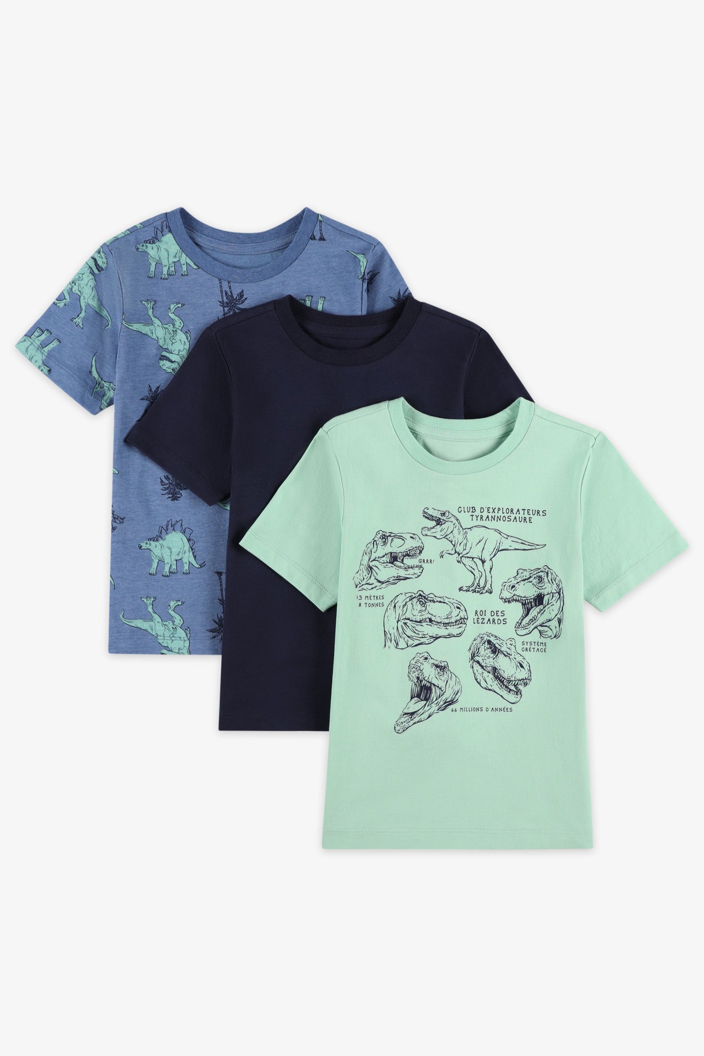 Lot de 3 t-shirts coton - Enfant garçon && BLEU
