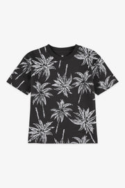 T-shirt col rond coton, 2/20$ - Enfant garçon && NOIR