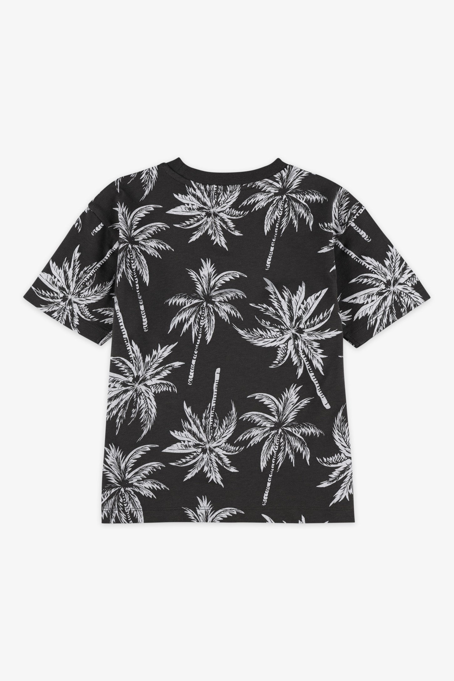 T-shirt col rond coton, 2/20$ - Enfant garçon && NOIR