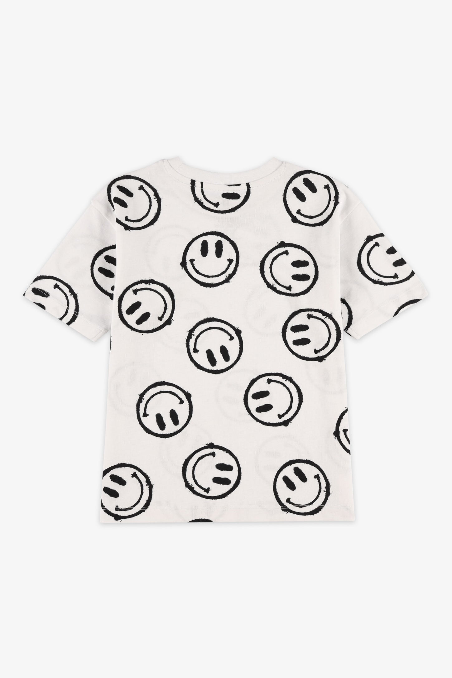 T-shirt col rond coton, 2/20$ - Enfant garçon && BLANC