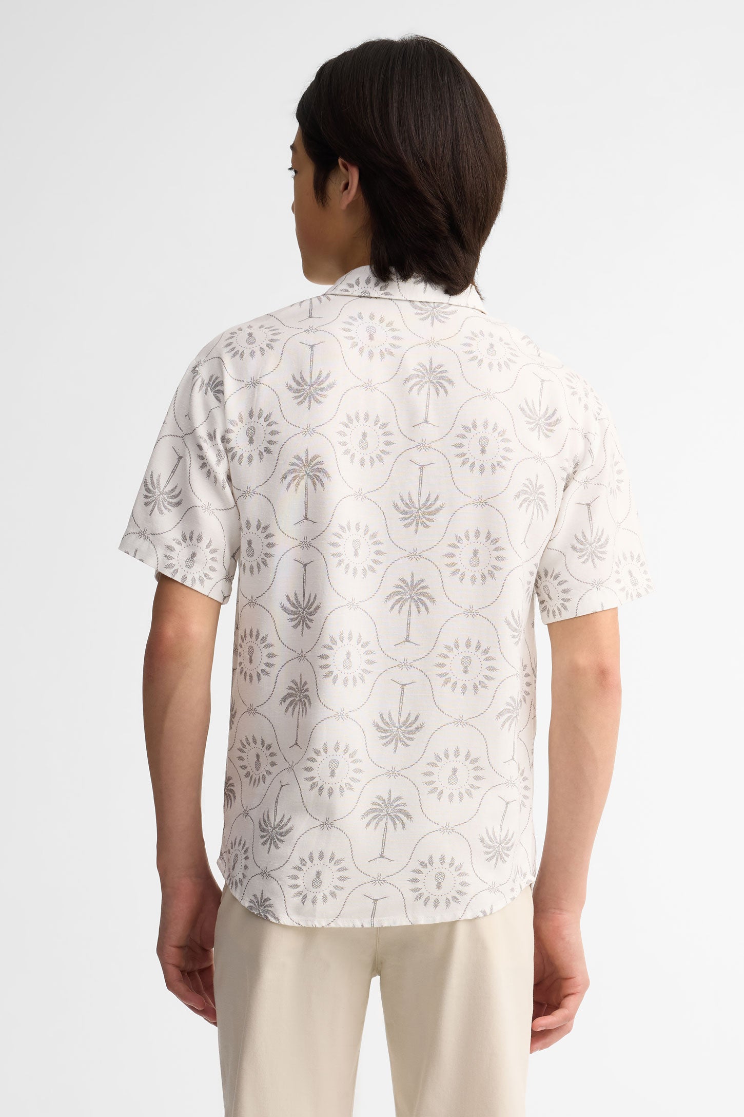 Chemise manches courtes coupe droite - Ado garçon && BEIGE/MULTI
