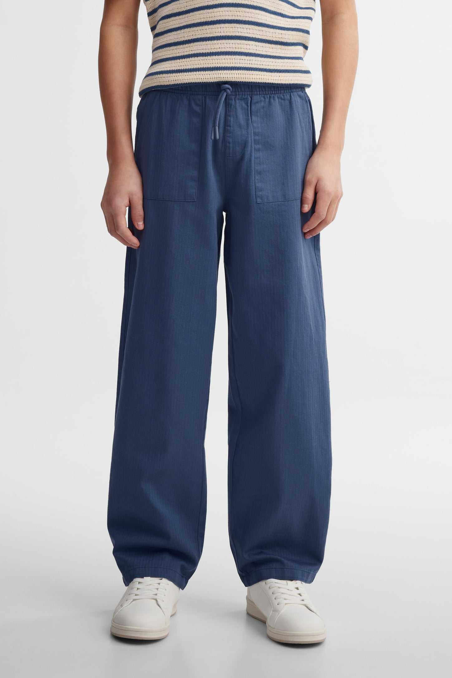 Pantalon jambe large taille élastique - Ado garçon && INDIGO