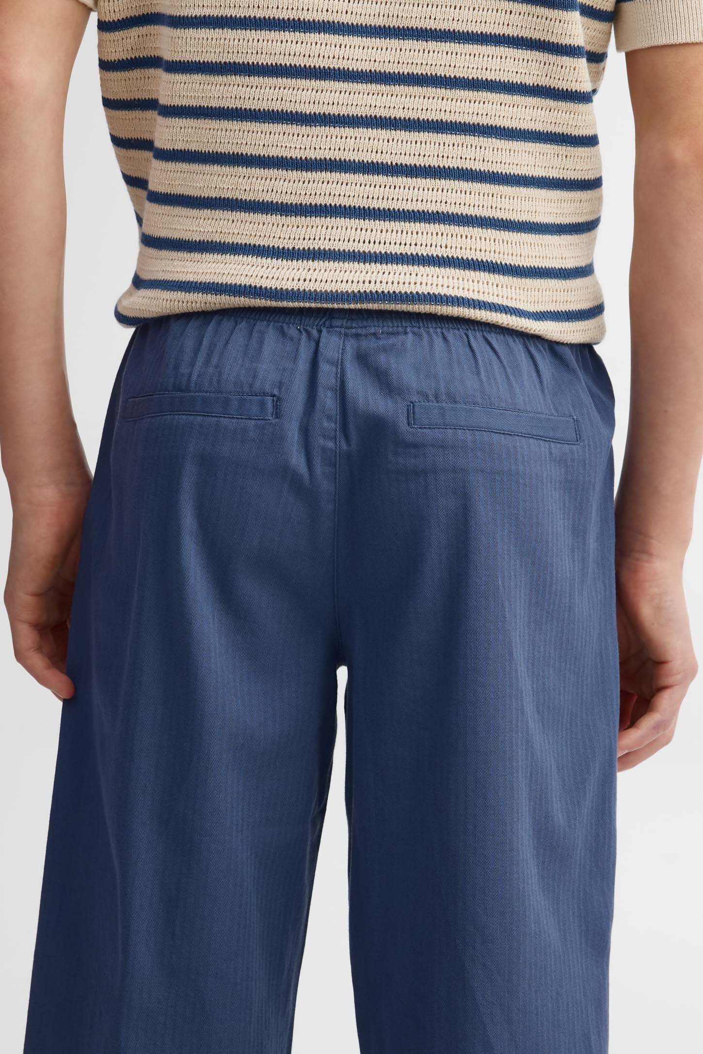 Pantalon jambe large taille élastique - Ado garçon && INDIGO