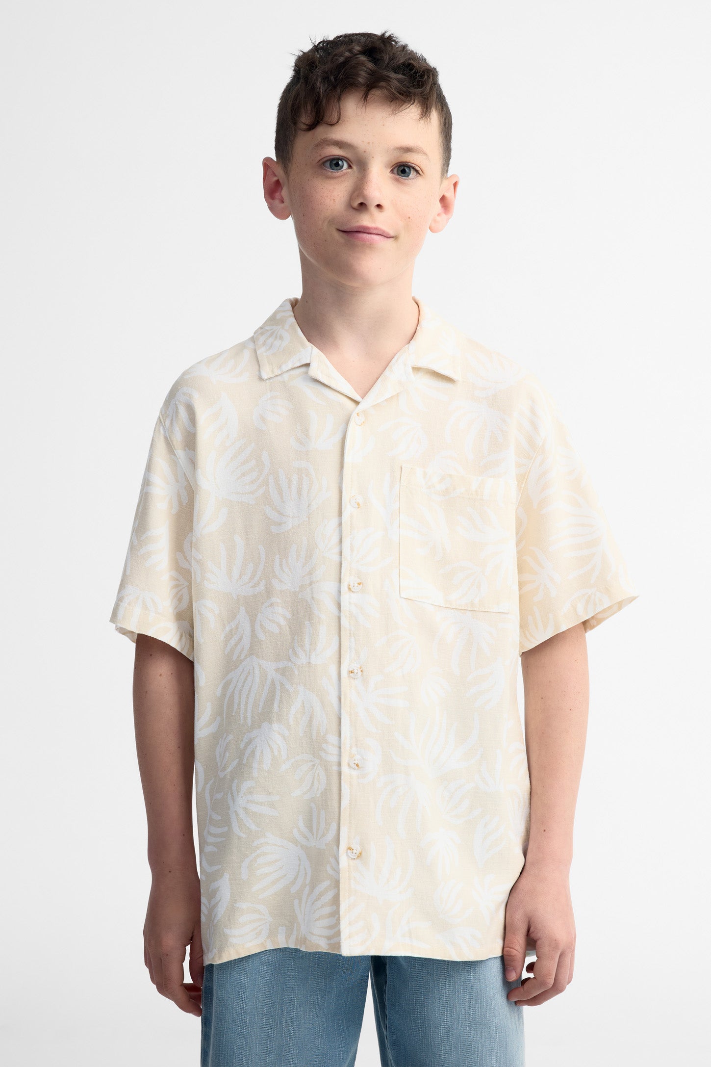 Chemise manches courtes imprimée - Ado garçon && BEIGE/MULTI