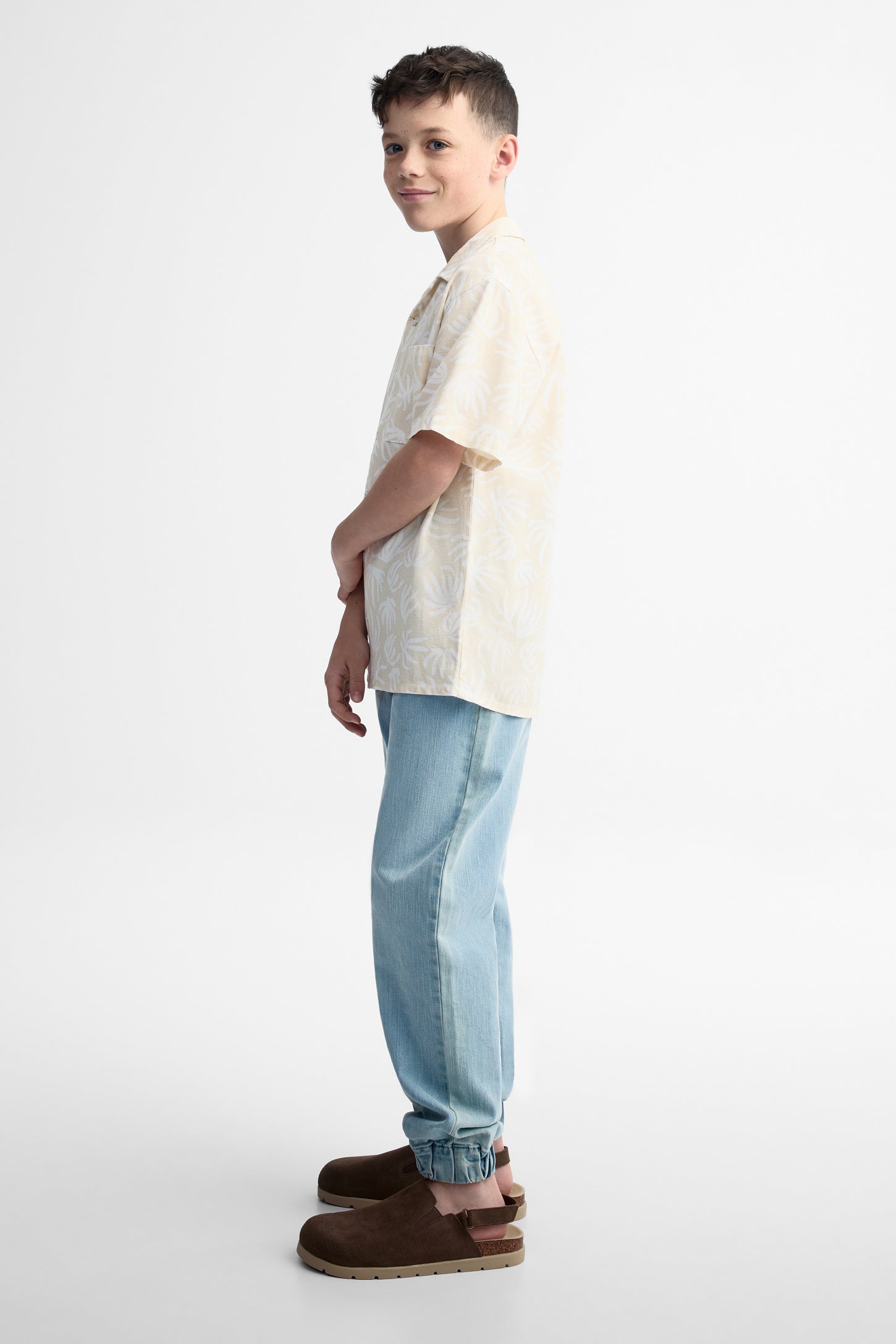 Chemise manches courtes imprimée - Ado garçon && BEIGE/MULTI