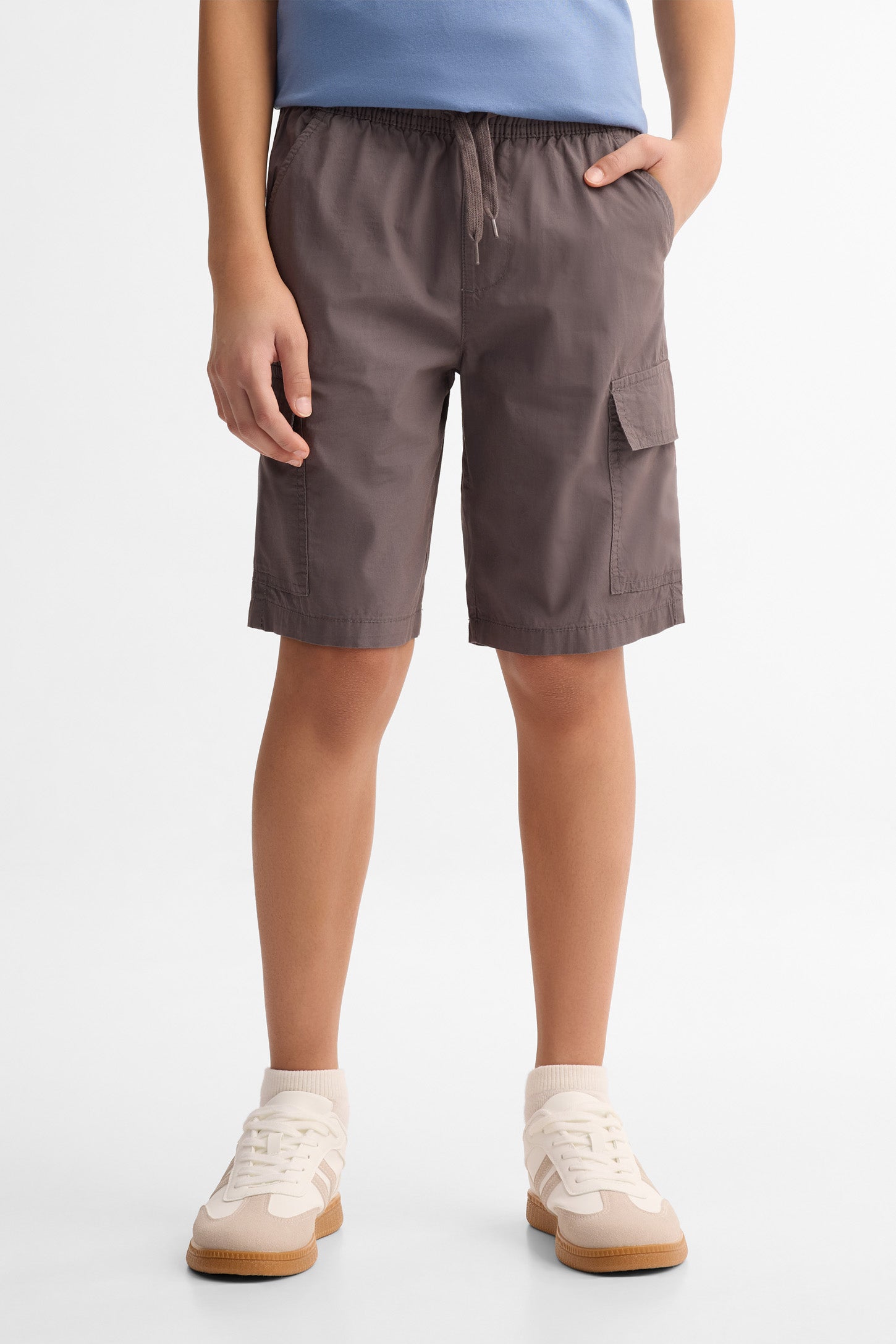Short cargo en coton - Ado garçon && NOIR