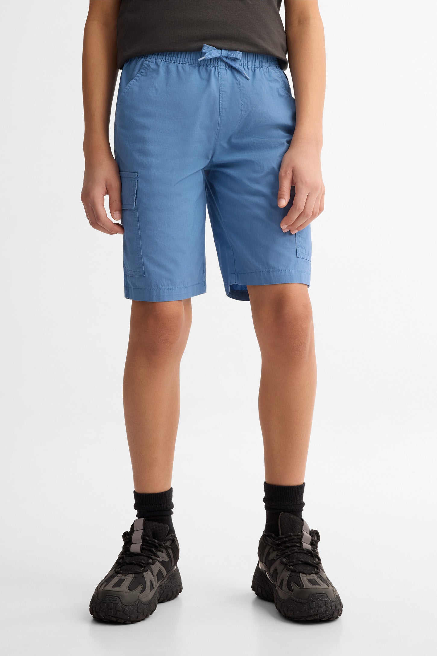 Short cargo en coton - Ado garçon && BLEU
