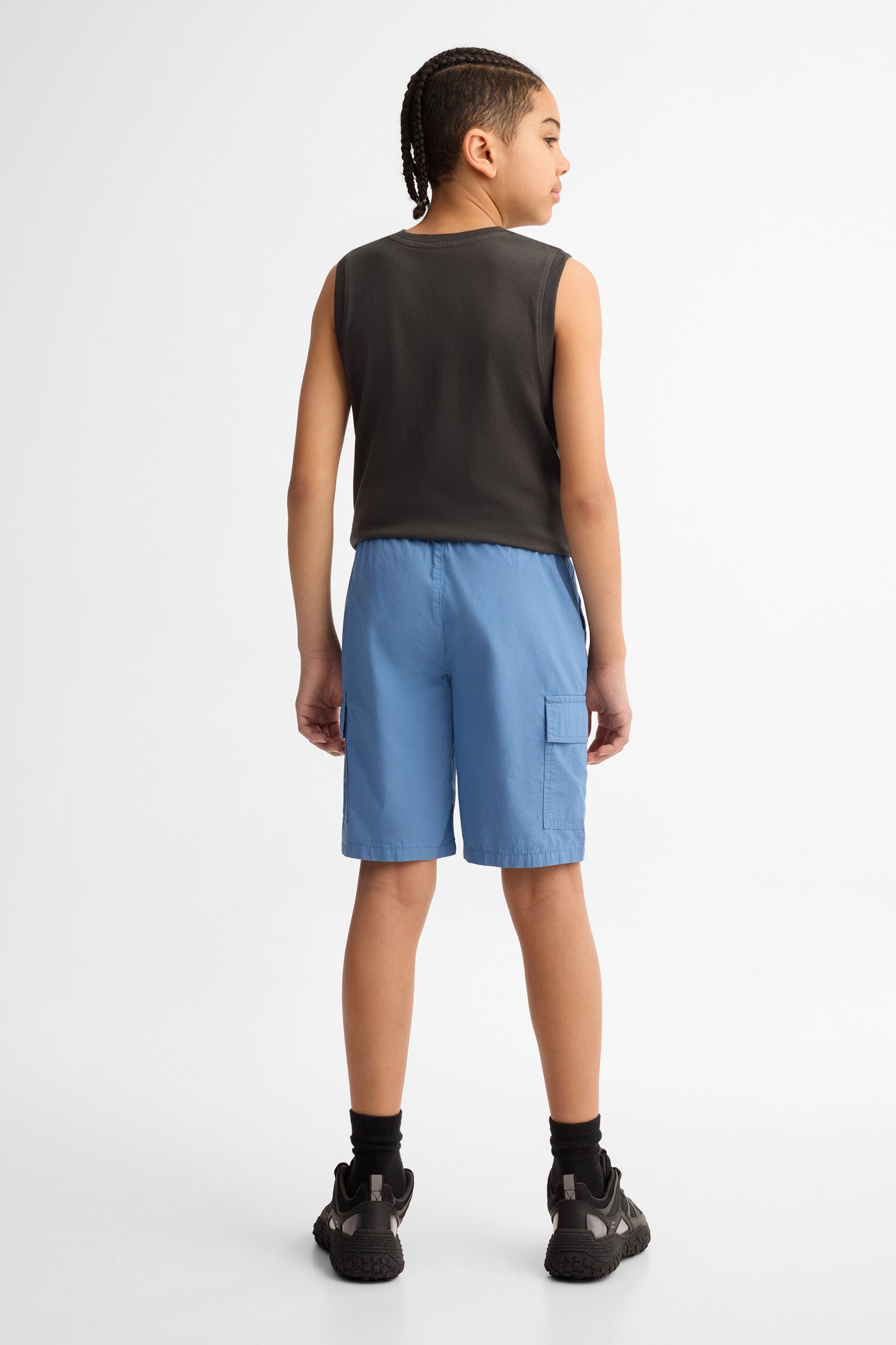 Short cargo en coton - Ado garçon && BLEU