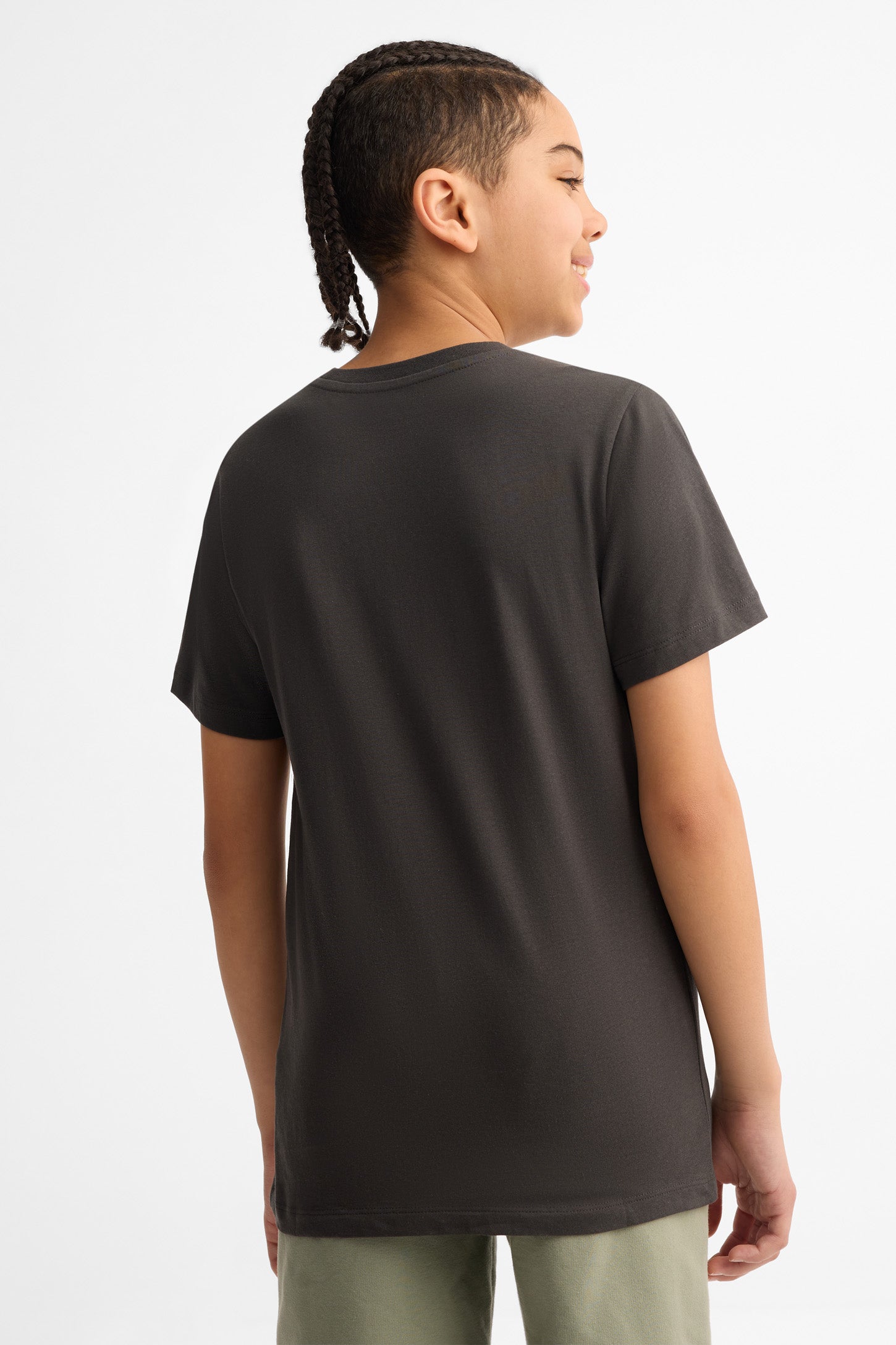 T-shirts col rond coton, 2/25$ - Ado garçon && NOIR