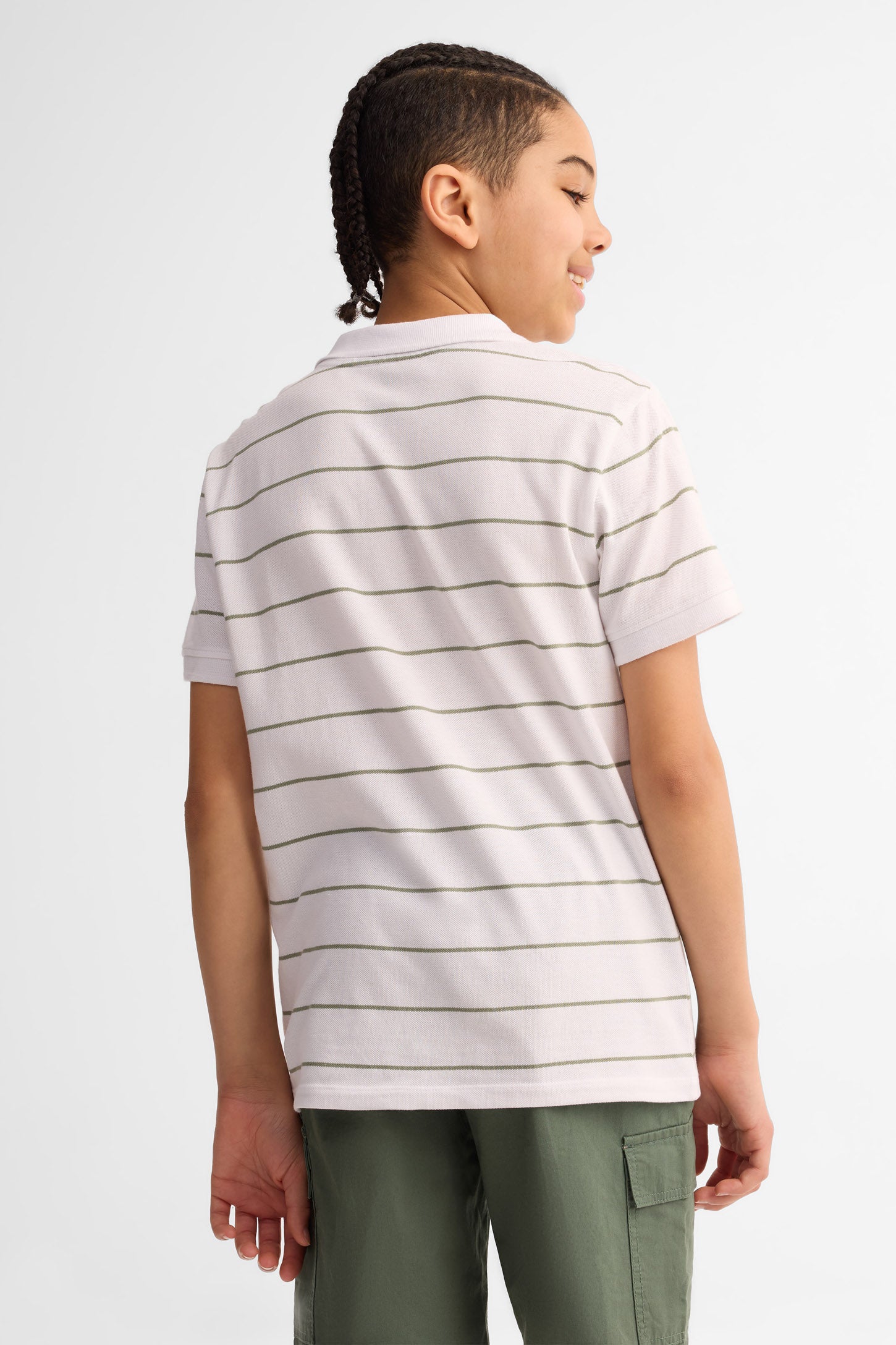 Polo manches courtes coton - Ado garçon && BLANC MULTI