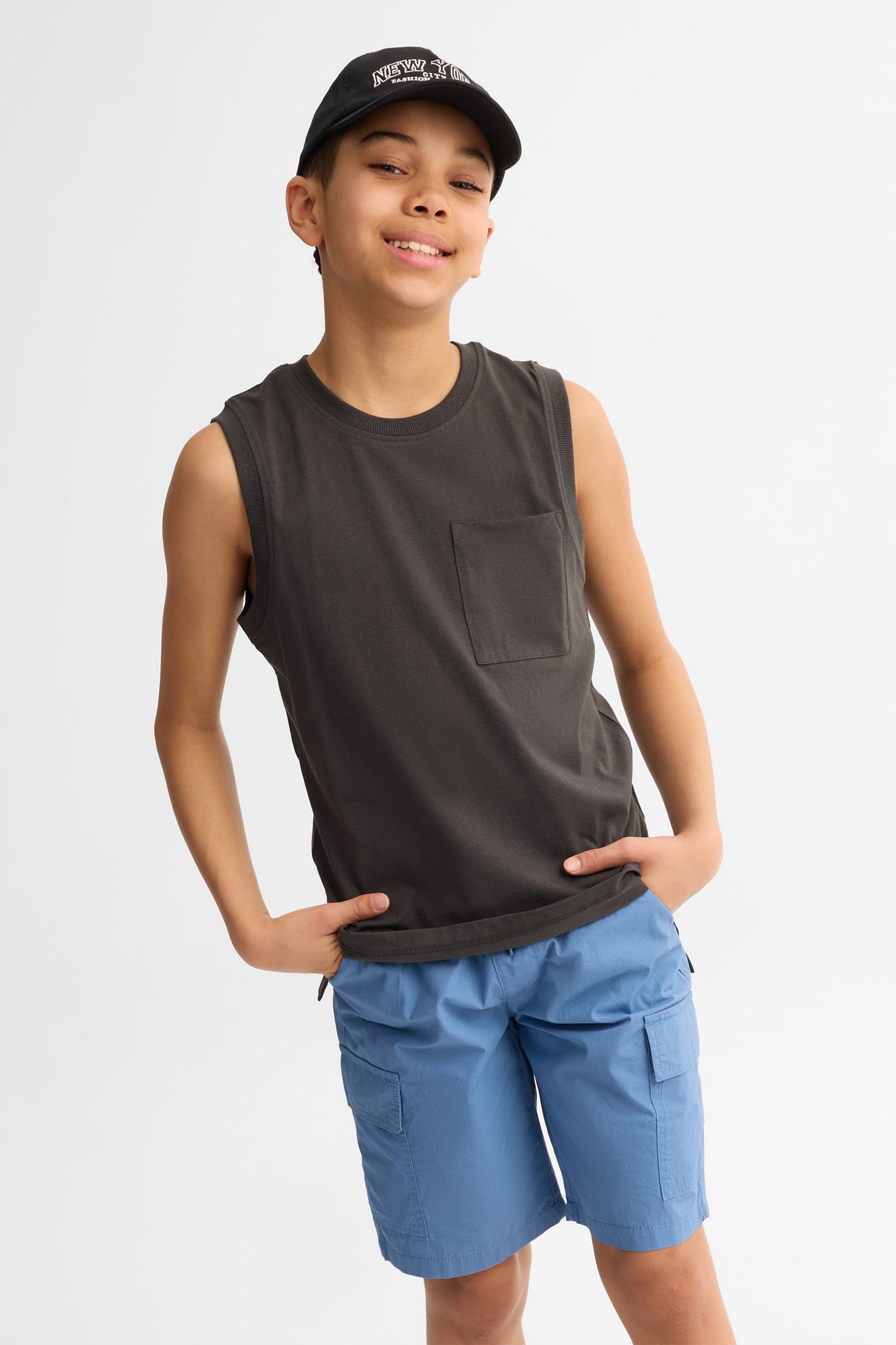 Camisole à poche, 2/25$ - Ado garçon && NOIR