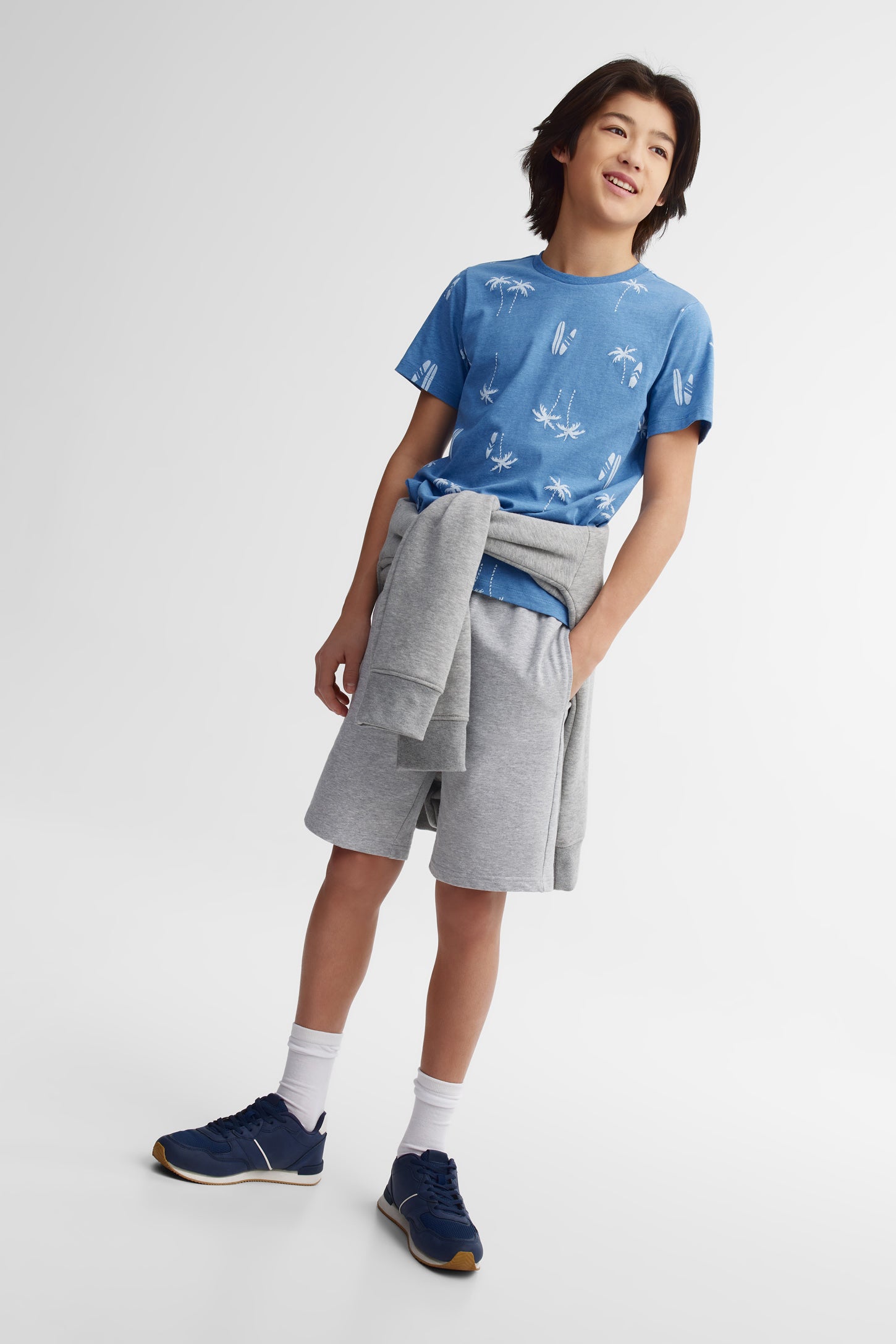 Lot de 2 shorts coton ouaté - Ado garçon && GRIS MIXTE