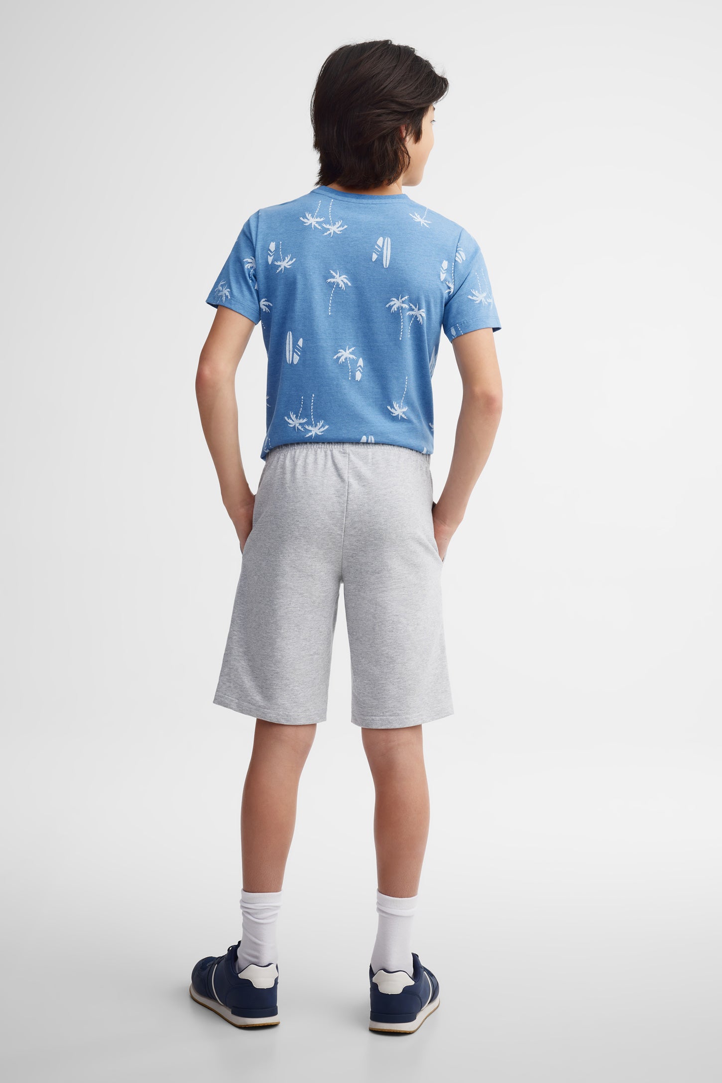 Lot de 2 shorts coton ouaté - Ado garçon && GRIS MIXTE
