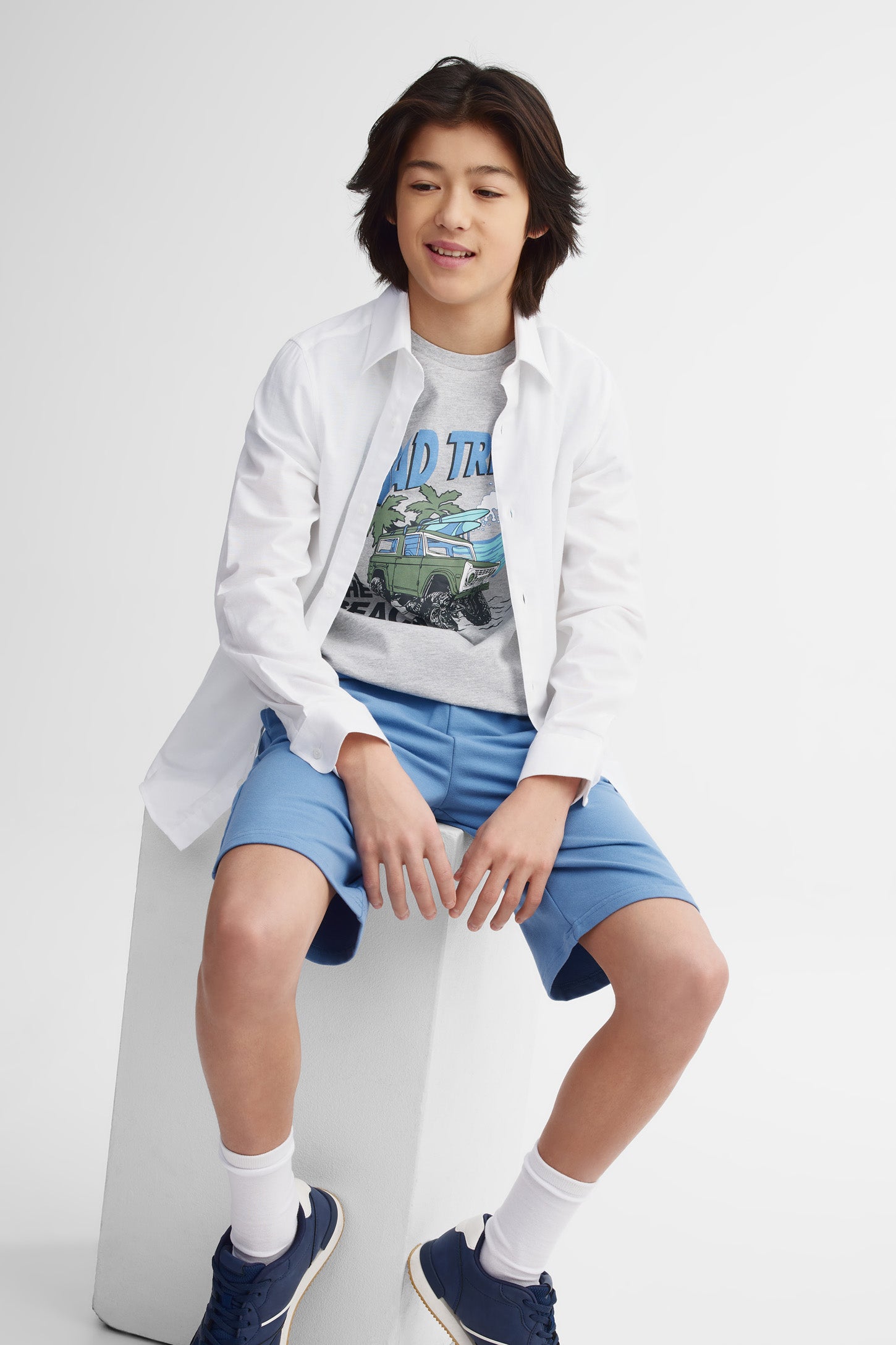 Lot de 2 shorts coton ouaté - Ado garçon && GRIS MIXTE
