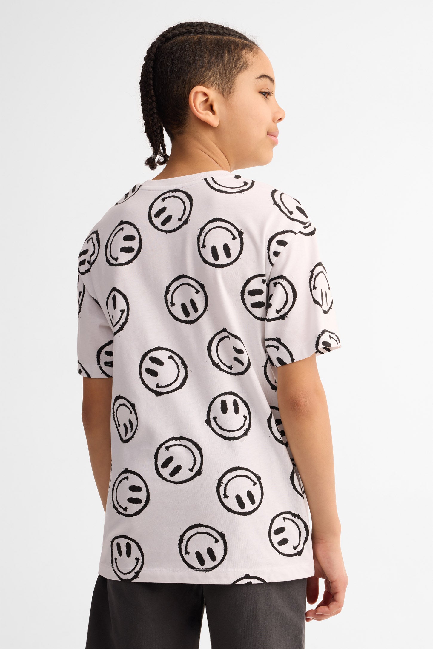 T-shirt col rond coupe ample coton, 2/25$ - Ado garçon && BLANC MULTI