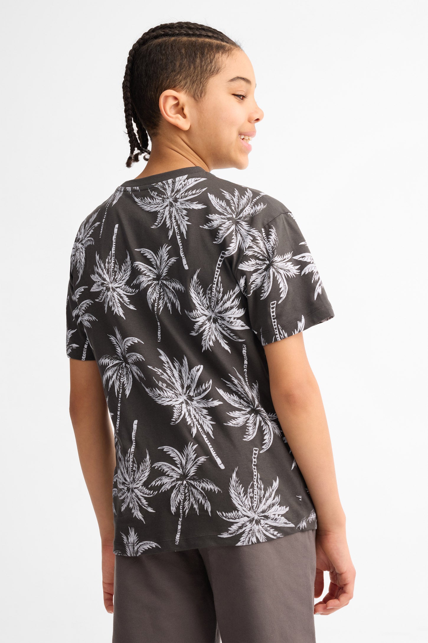 T-shirt col rond coupe ample coton, 2/25$ - Ado garçon && NOIR/MULTI