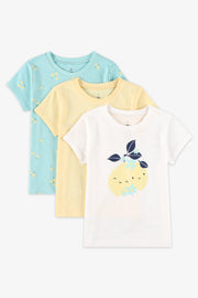 Lot de 3 t-shirts coton - Bébé fille && BLANC