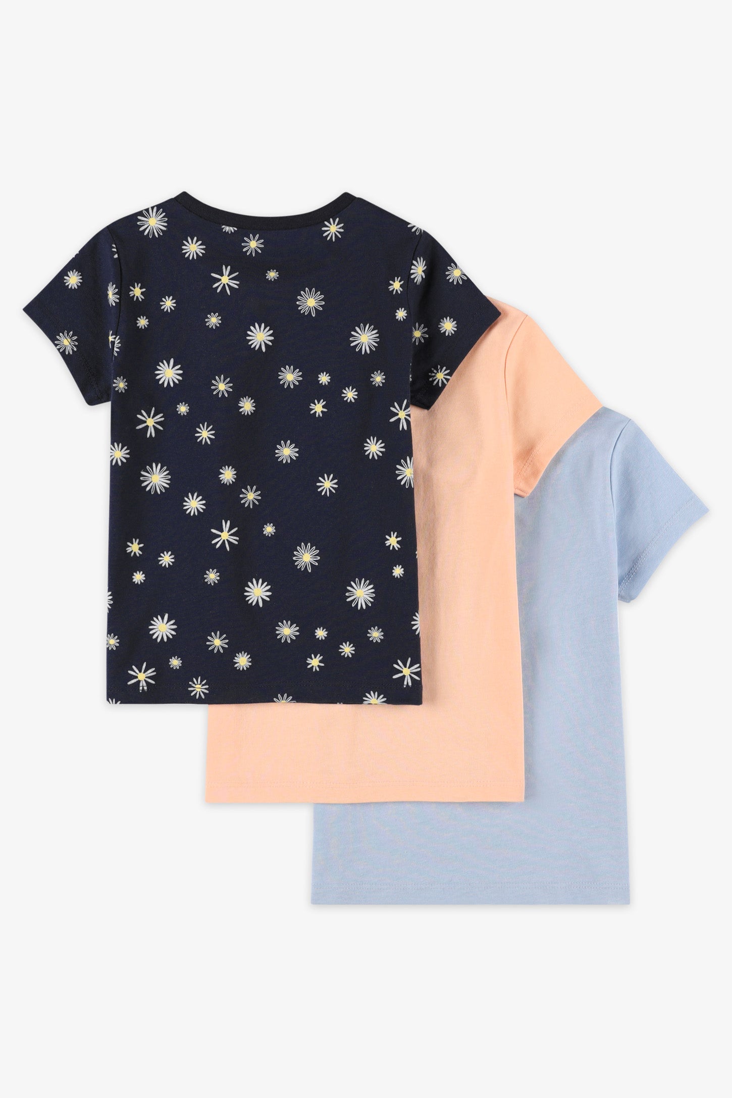 Lot de 3 t-shirts coton - Bébé fille && BLEU