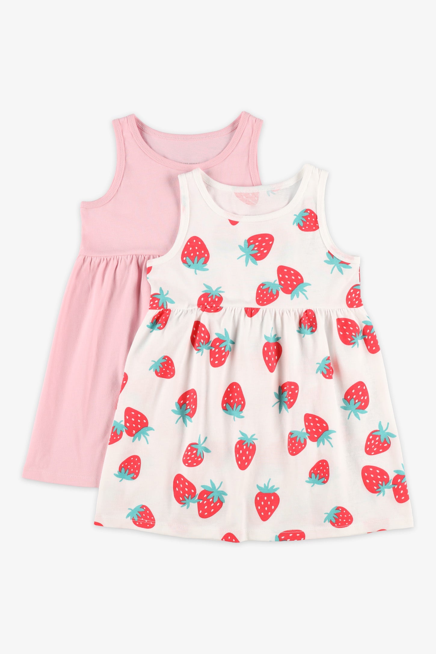 Lot de 2 robes en coton - Bébé fille && BLANC MULTI