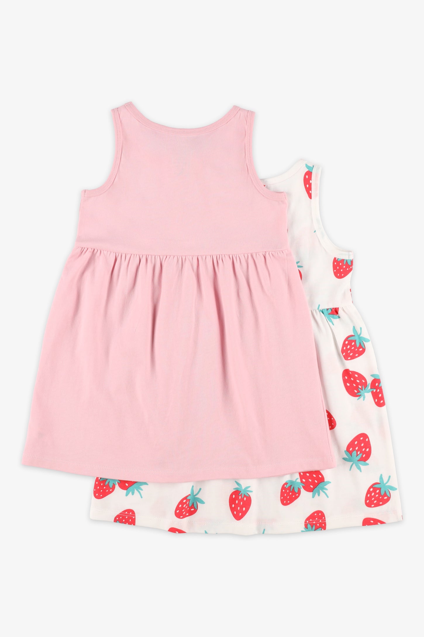 Lot de 2 robes en coton, 2T-3T - Bébé fille && BLANC MULTI