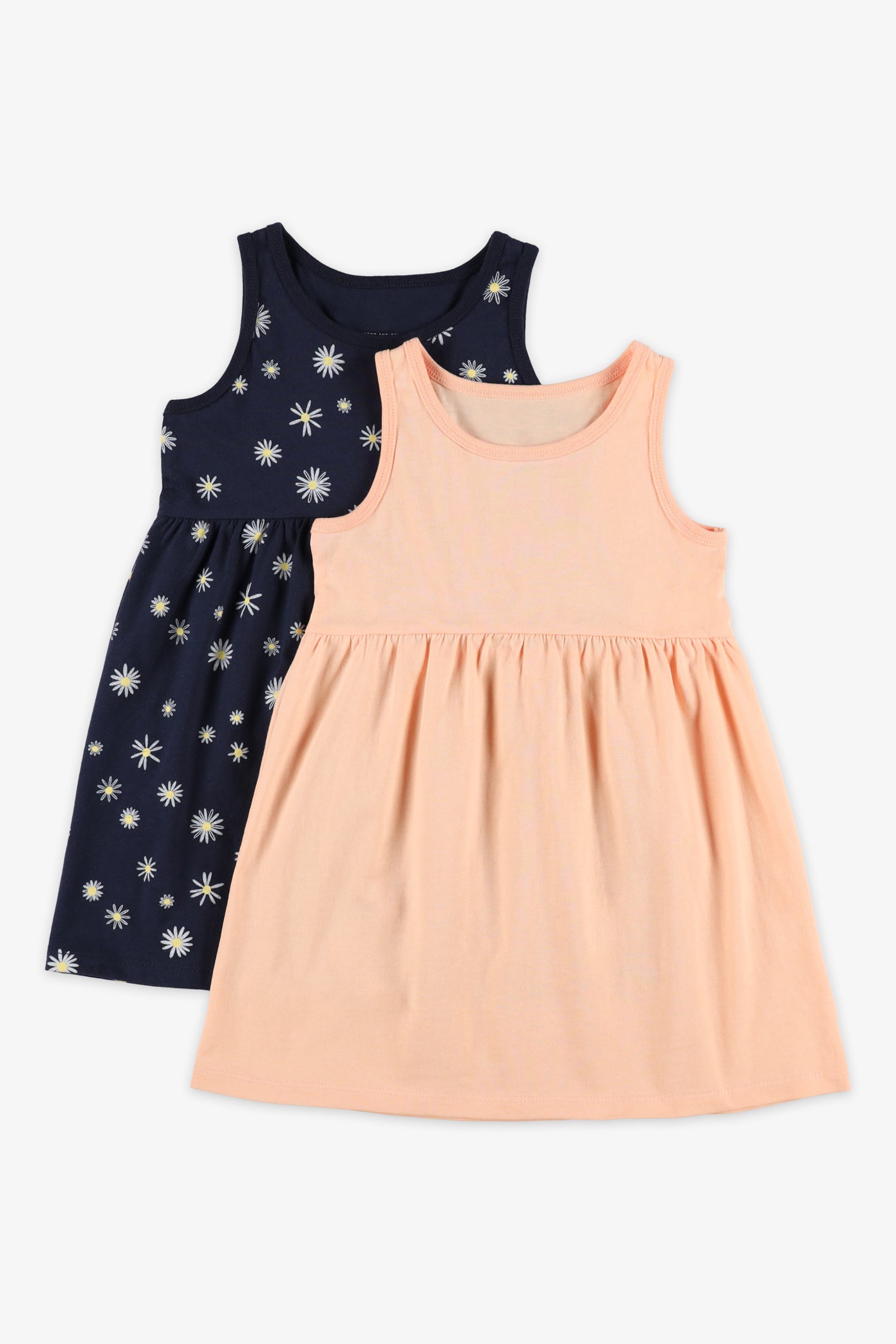 Lot de 2 robes en coton, 2T-3T - Bébé fille && BLEU MARINE MUL